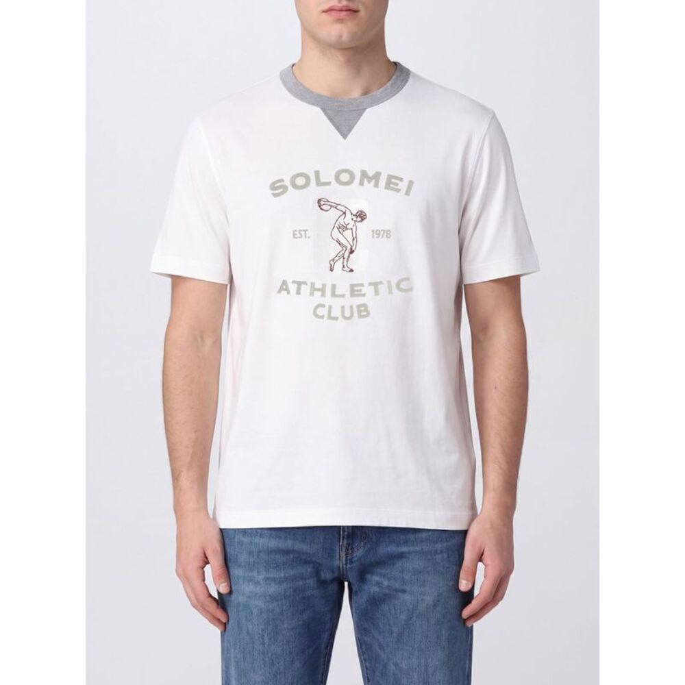 Brunello Cucinelli Men Brunello Cucinelli Printed Short-Sleeved Cotton T-Shirt